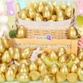 thumbnail image 2 of Huevos de Pascua SevenQ rellenables de plástico dorado, 100 unidades, para niños, 2 of 7