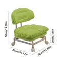 thumbnail image 3 of Tabouret à Dossier Pivotant avec Roues, Siège Rond Compact pour la Maison/le Bureau, Soutien Ergonomique, Vert, 3 of 9