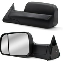 WLLW Towing Mirrors fit for 1994-2001 Dodge Ram 1500 2500 3500 Pickup Truck Manual Adjusted Manual FlipUp Black Housing Tow Mirrors