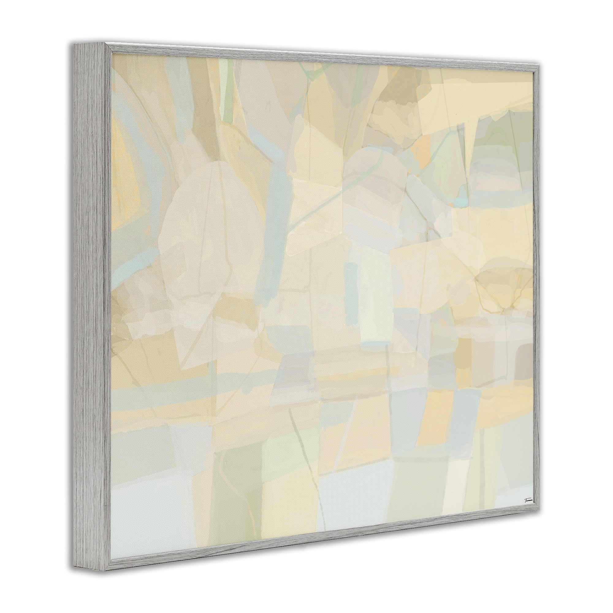 Stupell Industries Geometric Neutral Expression Abstract Painting Gray Framed Art Print Wall Art, 30 x 24
