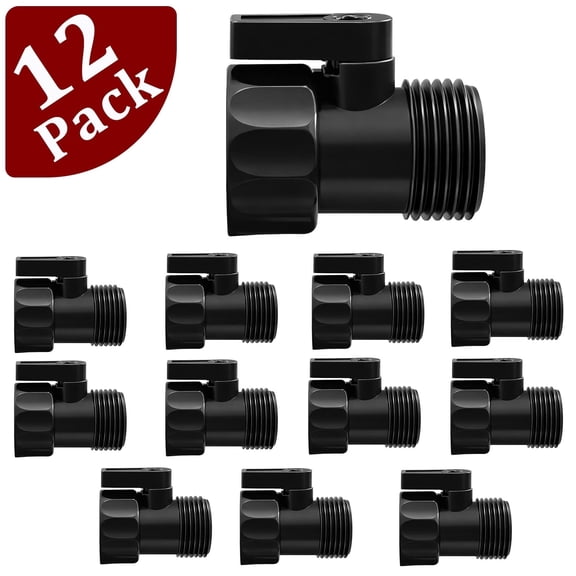 12 PCS 3/4'' Plastic Garden Hose Shut Off Valve,Water Shut-Off Ball Valve Thread Connector Coupling for Telescopic Water Pipe Water Gun Valve Control