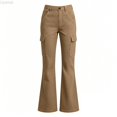 thumbnail image 2 of Liyamei Girls School Uniform Pants Elastic Waist Twill Bootcut Trousers Everyday Wear for 5-16 Years, 2 of 7