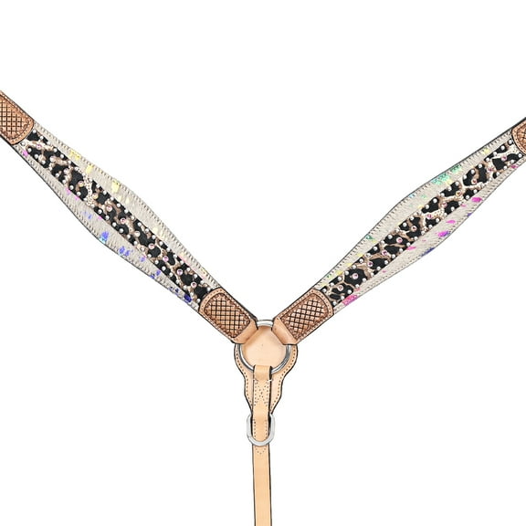 HILASON Western Horse Breast Collar American Hairon Leather Tan