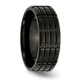 thumbnail image 4 of Chisel Stainless Steel Brushed Black IP-plated 8mm Grooved Band, 4 of 7