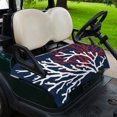 thumbnail image 2 of Golf Cart Seat Covers for 2 Seater,Red White Coral Microfiber Cart Seat Towel Blanket,Summer Ocean Nautical Coastal Navy Blue Absorbent NonSlip Bench Seats Protector for Golf Course 51"x31", 2 of 9