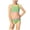Green, variant on Girls Bathing Suit Color-Block Adjustable Straps Bikini Sets Girls Two Piece Swimsuits with Chest Pad Swimwear 7-16Years