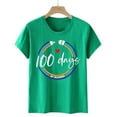 thumbnail image 5 of IROINNID Women's Casual Fashion T-shirt Short Sleeve Round Neck Happy 100th Day Of School Printed Tops, 5 of 7