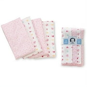 Gerber Flannel Diaper or Burp Cloths 4-Pack, for Girls