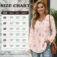 thumbnail image 7 of DISNIMO Flower Printed Hoodies for Women Long Sleeve Pullover Tops V Neck Sweatshirts Trendy Hooded Sweatshirt, S, 7 of 7