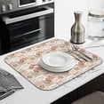 thumbnail image 3 of Pioneer Flower Floral Print Pattern Kitchen Dish Drying Mat 1 Pack, Ultra Absorbent Microfiber Drainer Mat, 16"x18", 3 of 6
