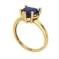 thumbnail image 2 of Solitaire Engagement Ring for Women - 2ct Simulated Blue Sapphire in 14K Yellow Gold Promise Ring, 2 of 6