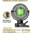 thumbnail image 5 of 10000mAh Portable Clip on Battery Operated Fan, AWANFI Camping Fan with Remote, LED Light, Hanging Hook for Outside Office Bedroom, 5 of 8
