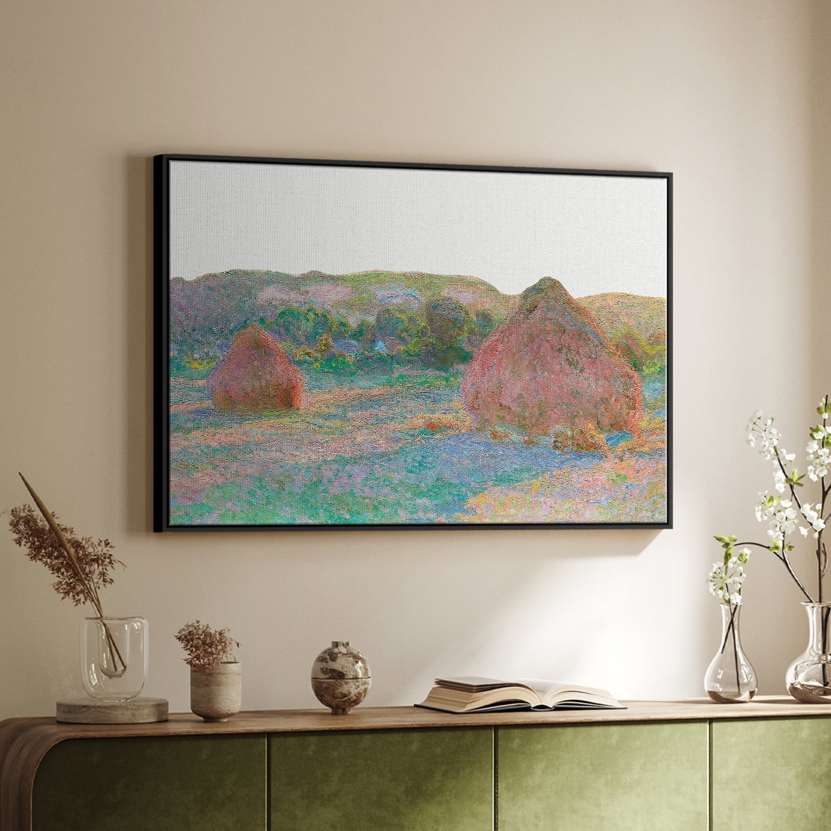 Vintage Landscape-CLIII By Wexford Home Framed in Black Wood Gallery Wrapped Canvas 25 in. x 37 in.