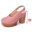 thumbnail image 4 of HomeDM Womens Platform Block Heels Sandals Slingback Closed Toe Dress Pumps Shoes for Summer Party Wedding, Pink Size 9, 4 of 10