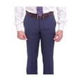 thumbnail image 3 of Mens Slim Fit Navy Blue Windowpane Plaid Two Button Wool Blend Suit, 3 of 8