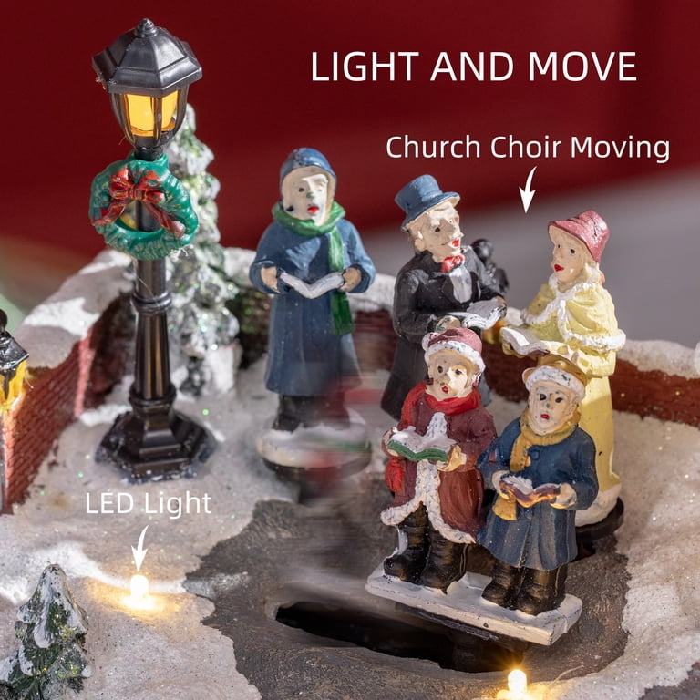 HOMCOM Christmas Village, Choir Animated Winter Wonderland Set
