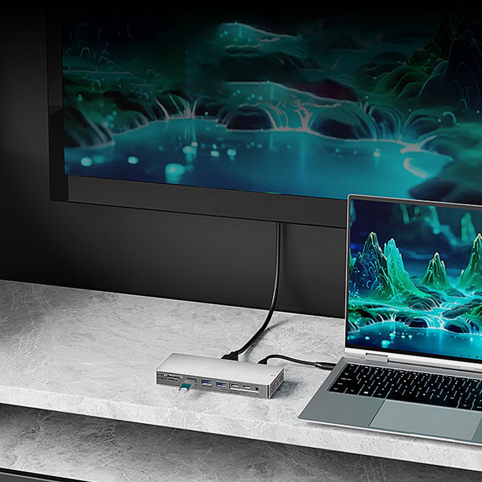 14 In 1 Type C Hubs With 100W Power Delivery HDTV 4K 60Hz USB 3.2 Ethernet For Laptop