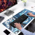 thumbnail image 2 of Blue, White and Black Lines&nbsp;pad Mousewaterproof,rubber+multispandexno Slip Line Theme Gaming Mouse PadDesk Pad for Office Home Game 31.5x15.7inches, 2 of 7
