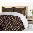 thumbnail image 5 of Ambesonne Folk Art Duvet Cover Sets, Polish Ornamentation Image, 2-King, Charcoal Grey and Multicolor, 5 of 7