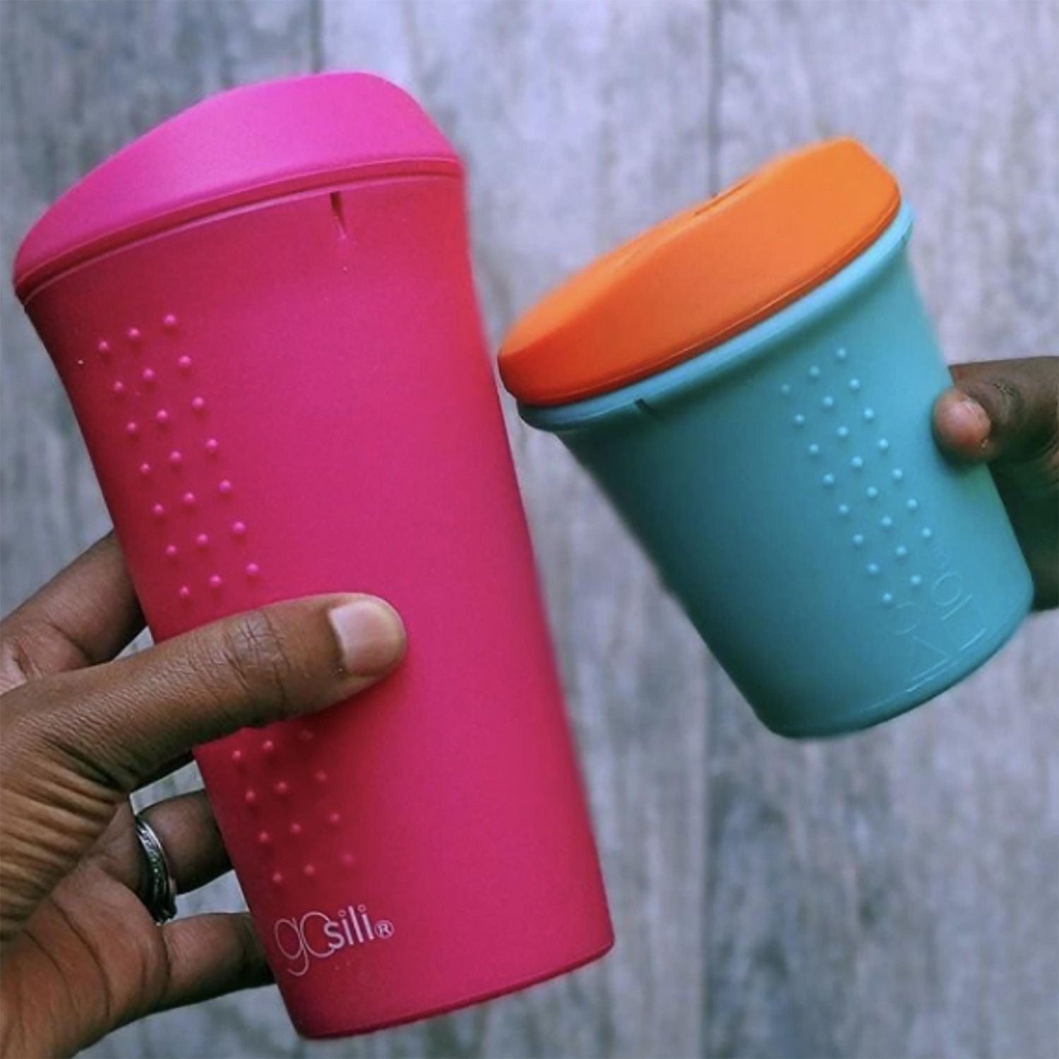 GoSili To-Go Tasse 8oz., Mer/Orange