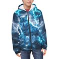 thumbnail image 2 of chaqlin Wolf Zip up Hoodies for Boys 11-13 Casual Long Sleeve Sweatshirts Kids Full Zip Hooded Jacket Soft Drop Shoulder Cardigan with Kangaroo Pocket, 2 of 7