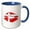 Blue/White, variant on 3drose, Female Lips, the Flag of Denmark. a Splendid Patriotic Gift for You, 11oz Two-tone Red Mug