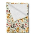 thumbnail image 2 of Cartoon Animal Soft Flannel Fleece Throw Blanket, Pattern with Raccoon Rabbit and Fox Colorful Fantasy Nature Forest Life, Cozy Plush for Indoor and Outdoor Use, 50" x 70", Multicolor, by Ambesonne, 2 of 5