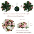 Silk Flower Balls for Centerpieces 10 Pack Pink Dusty Roses Artificial