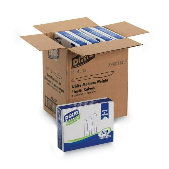 Dixie Plastic Cutlery, Heavy Mediumweight Knife, 1,000/Carton, Each