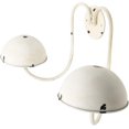thumbnail image 2 of Owlgift Modern Metal Wall Mounted Entryway Retail Hat Rack/Wig Display Stand w/ 2 Circular Hat Hooks, White, 2 of 4
