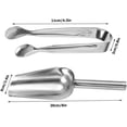 thumbnail image 4 of Professional Food Scoop, Ergonomic Handle Stainless Steel Ice Scoop For Multifunctional Kitchen Use, Non-Rust Material Mirror Polish Surface Sugar Tongs And Ice Pellets Set, 4 of 5