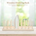 thumbnail image 2 of 1pc Kitchen 8-Slots Dishes Draining Rack Wooden Bowls Plates Storage Container, 2 of 7