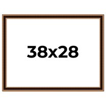 38x28 Frame Gold Brown Plein Air Vintage Solid Wood Picture Frame | 1.75 Inches Moulding Width |
