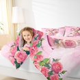 thumbnail image 4 of Homewish Girly Pink Monogrammed T Bedding Comforter Set for Women, Valentines Day Twin Comforter Sets, Spring Garden Rose Reversible Bedding Set, Breathable Home Decor, 2-Piece, 4 of 8