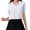 White, variant on Daznico Women's Polo Collar Crop Tee, Short Sleeve Adjustable Ice Silk Top for Summer Fitness,XL
