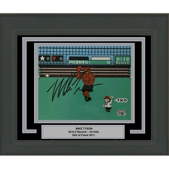 Framed Autographed/Signed Mike Tyson Punchout Nintendo Video Game Boxing 8x10 Photo Athlete Hologram COA