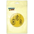 thumbnail image 1 of Bird Cages Retro Geometric Birds Yellow Pinback Button Pin Badge, 1 of 2