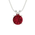 thumbnail image 3 of 1.0 ct Brilliant Round Cut Solitaire Pink Tourmaline 14k White Solid Gold Everyday Affordable Designer Necklace Pendant with 18" Chain, 3 of 6