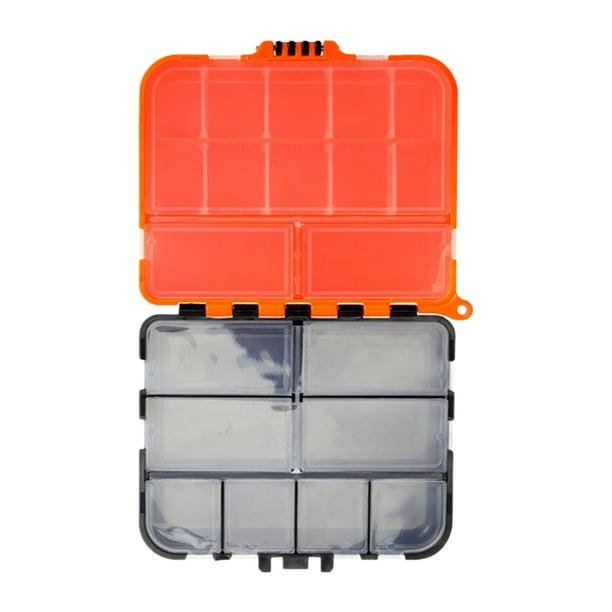 Caja de aparejos de pesca de doble cara con asa, caja de señuelos, organizador de anzuelos de pesca ligero, divisores extraíbles multifunción