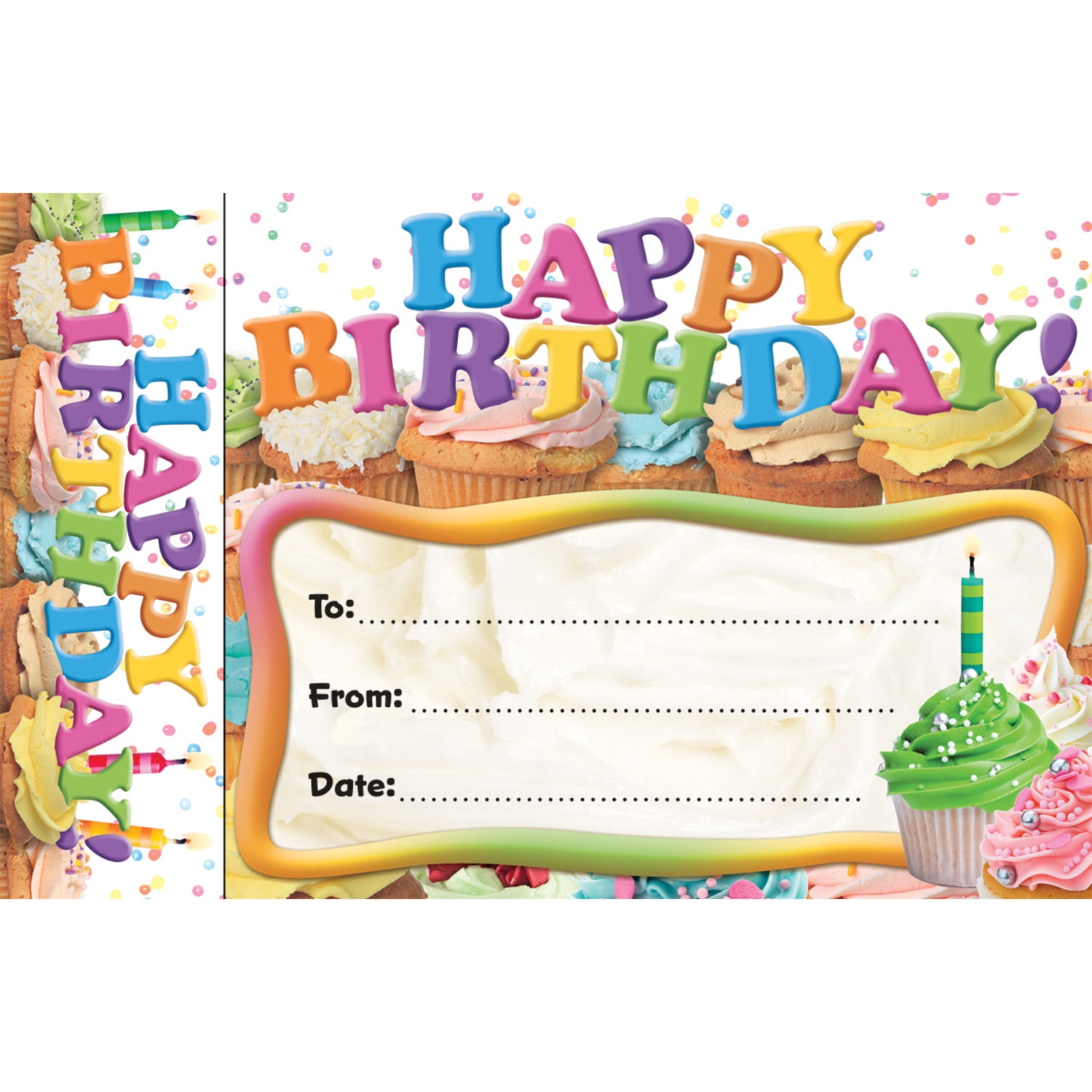 Edupress Happy Birthday Cupcakes Bookmark Awards, 30 Per Pack, 3 Packs