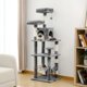 thumbnail image 3 of Multi-Level Cat Tree with Hammock Scratching Posts Wood Cat Tower Cat Condo with Perch Cat Furniture Kitten Toys Pet Items ShopWise Round, 3 of 6