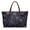 Blue Floral, variant on Green Leaf Pattern Top Handle Tote Bag with Lightweight Casual, Portable Top Handle Bag for Vacation Daily Use