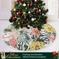 thumbnail image 2 of SKYSONIC Flamingo Christmas Tree Skirt Home Decoration Large Round Christmas Tree Skirt for Holiday Party Home Christmas Day Ornaments 47.2 Inch, 2 of 6