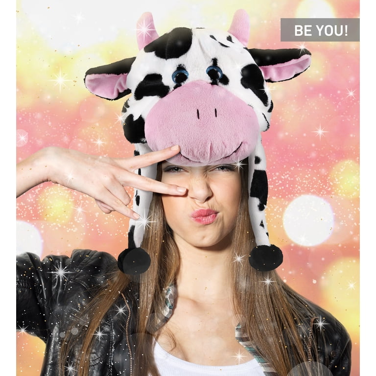 DolliBu Cow Plush Hat – Super Soft Fleece Stuffed Animal  display picture 1