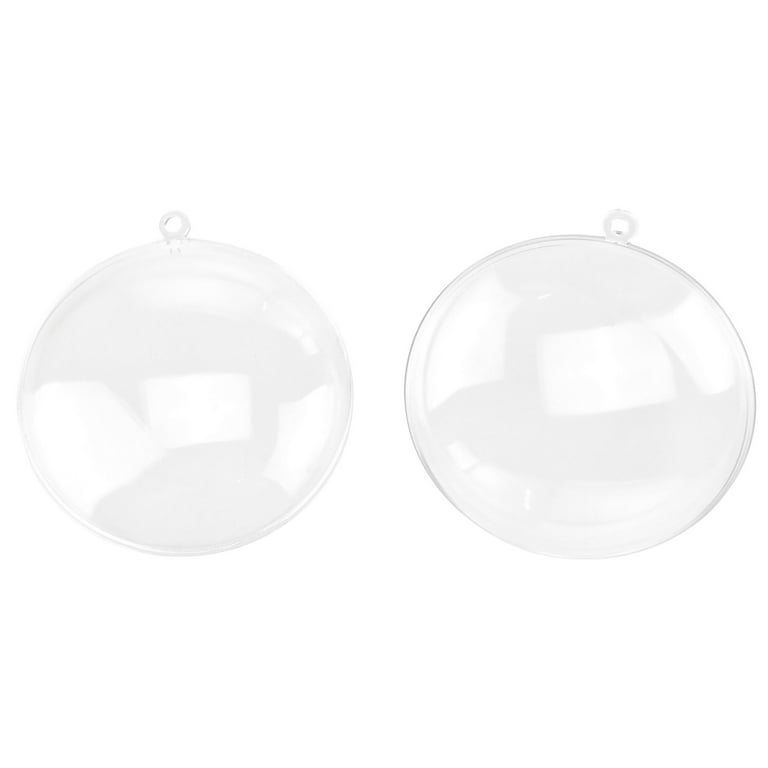 Fillable Plastic Clear Ball Ornament, 2-Inch, 12-Count