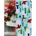 thumbnail image 4 of Newbridge Blue Snowman Fun and Evergreen Christmas 60 x 84 inch Rectangle Fabric Dining Tablecloth, 4 of 8