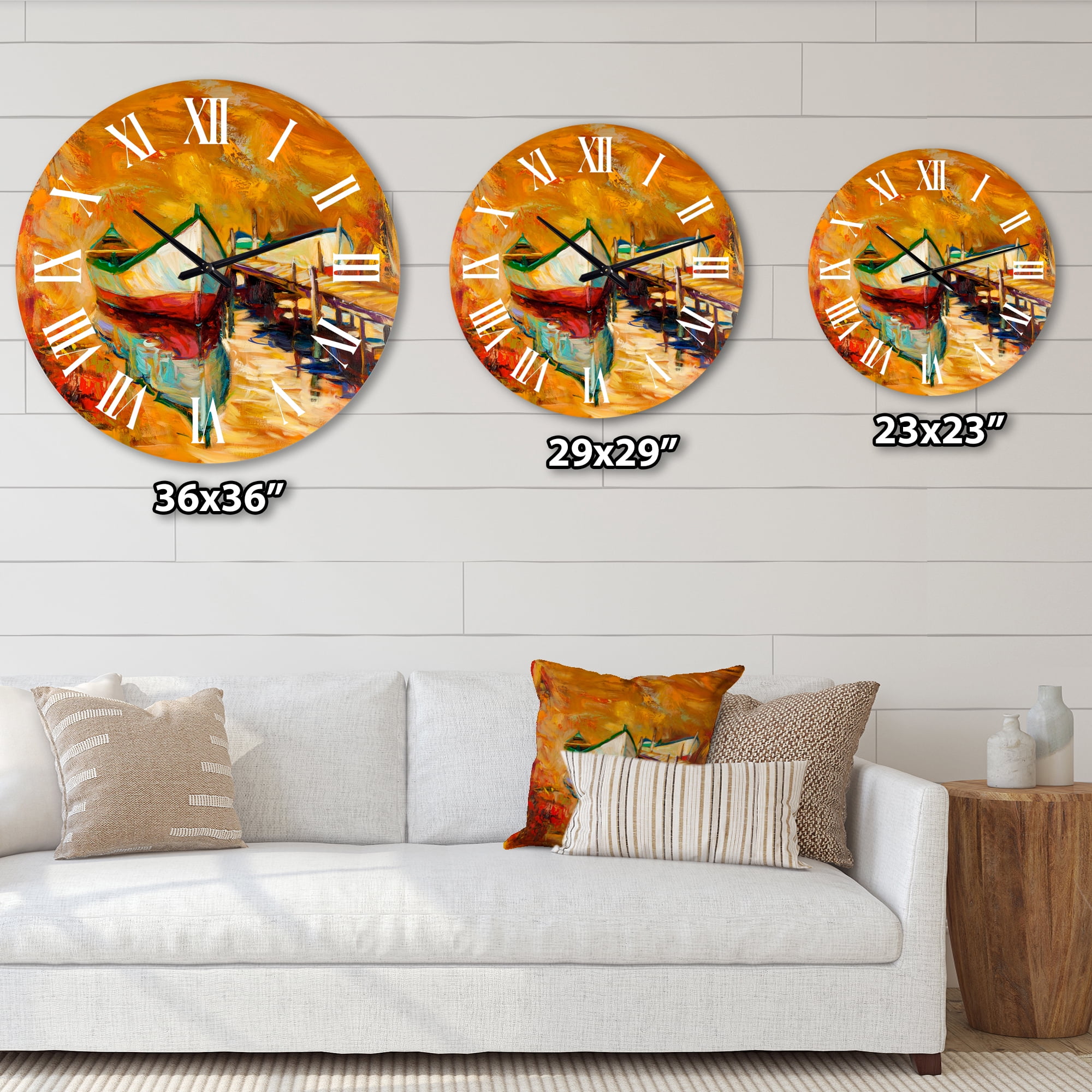 Designart 1 in Quartz Coastal Wall Clock