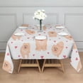 thumbnail image 3 of Pomeranian Dogs with Hearts Square Tablecloth,Waterproof Square Table Cover,Wipeable Spillproof Washable Table Cover for Home Kitchen Party Decor 52"x52"(132x132cm), 3 of 6