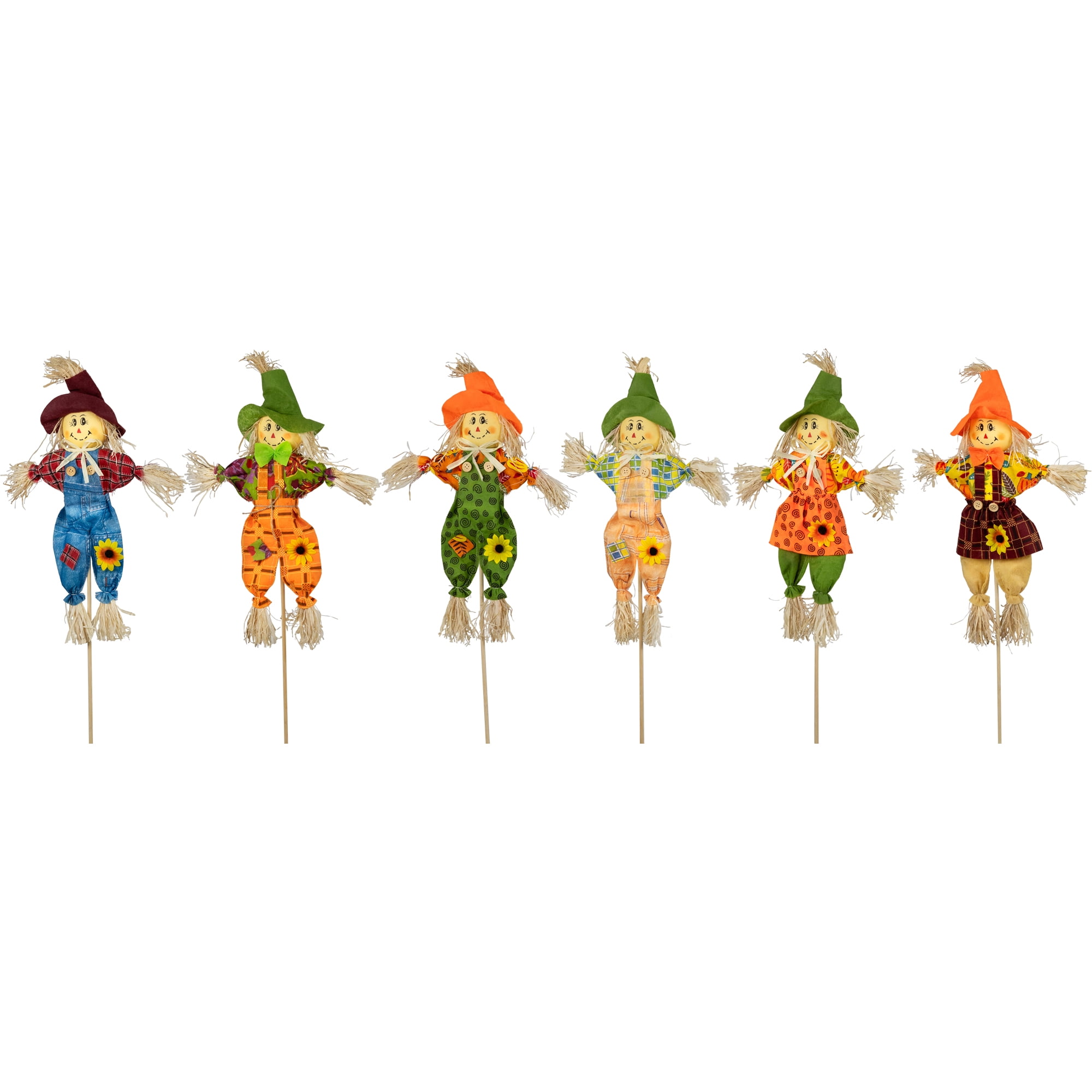 Northlight Scarecrow Fall Harvest Picks - 24" - Set of 6