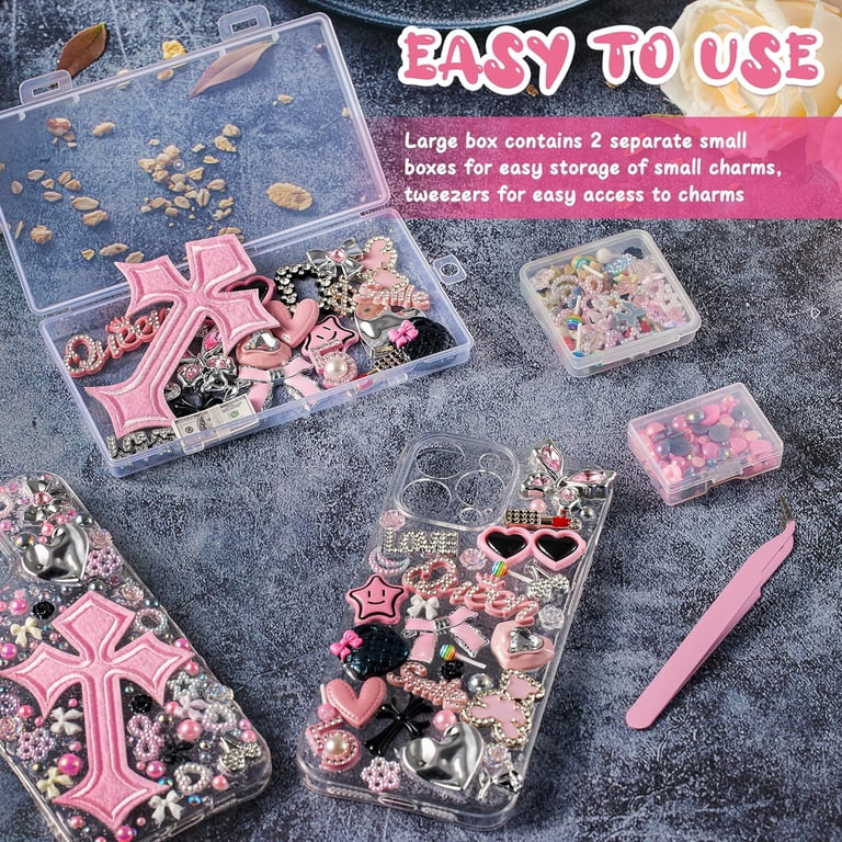 Junk Case Charms Kit, Junk Phone Case with Big Charms, Nail Bow Pearl  Flatback Resin Charm for DIY Crafts - Walmart.com